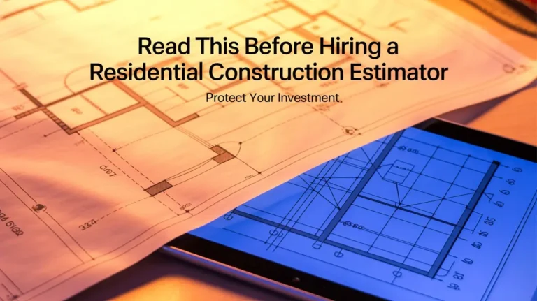 Read this before hiring a residential construction estimator