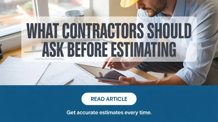 What contractors should ask before estimating